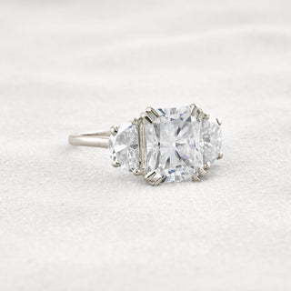 3.24 CT Radiant Cut 3 Stones Moissanite Diamond Engagement Ring In White Gold