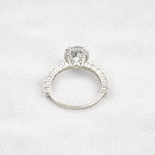 2.75 CT Round Cut Pave Hidden Halo Moissanite Diamond Engagement Ring