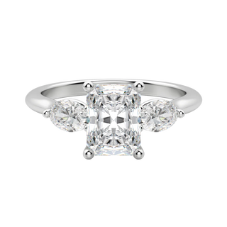 1.67 CT Radiant Moissanite Diamond Three Stones Engagement Ring