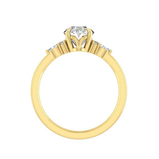 1.91 CT Oval Moissanite Diamond Cluster Engagement Ring