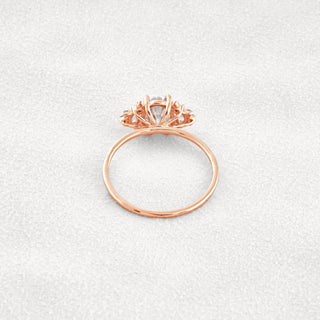 1.33 CT Oval Cut Cluster Moissanite Diamond Engagement Ring In Rose Gold