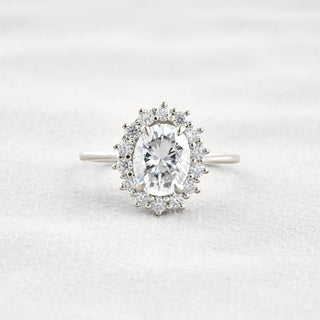 1.91 CT Oval Cut Moissanite Diamond Engagement Ring In White Gold