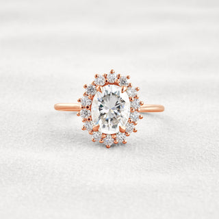 1.91 CT Oval Cut Moissanite Diamond Engagement Ring In Rose Gold