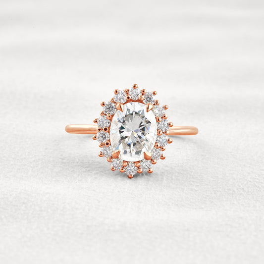 1.91 CT Oval Cut Moissanite Diamond Engagement Ring In Rose Gold