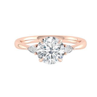 2.65 CT Round Moissanite Diamond Three Stones Engagement Ring