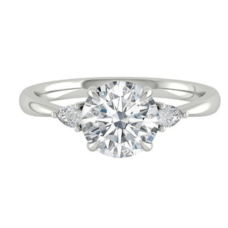 2.65 CT Round Moissanite Diamond Three Stones Engagement Ring