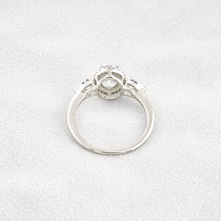 1.33 CT Oval Cut Halo Moissanite Diamond Engagement Ring