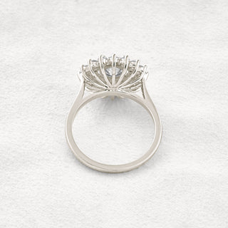 1 CT Round Cut Double Halo Moissanite Diamond Engagement Ring