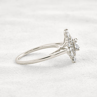 0.5 CT Round Cut Double Halo Moissanite Diamond Engagement Ring
