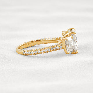 3.51 CT Radiant Cut 3 Stones Moissanite Diamond Engagement Ring In White Gold