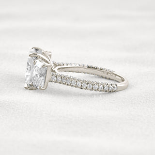 3.51 CT Radiant Cut 3 Stones Moissanite Diamond Engagement Ring In Rose Gold