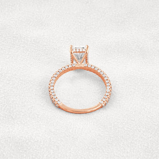2.6 CT Radiant Cut Pave Moissanite Diamond Engagement Ring