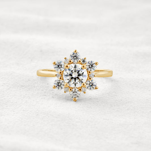 1 CT Round Cut Moissanite Diamond Engagement Ring