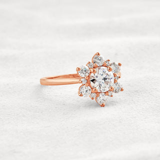 1 CT Round Cut Moissanite Diamond Engagement Ring In Rose Gold