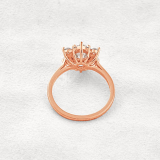 1 CT Round Cut Moissanite Diamond Engagement Ring In Rose Gold