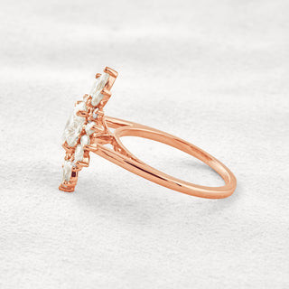 1.33 CT Oval Cut Halo Moissanite Diamond Engagement Ring In Rose Gold