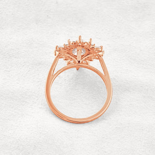 1.33 CT Oval Cut Halo Moissanite Diamond Engagement Ring In Rose Gold