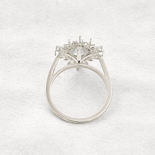 1.33 CT Oval Cut Halo Moissanite Diamond Engagement Ring