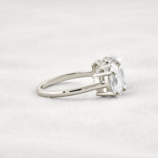 2.35 CT Oval Cut 3 Stones Moissanite Diamond Engagement Ring