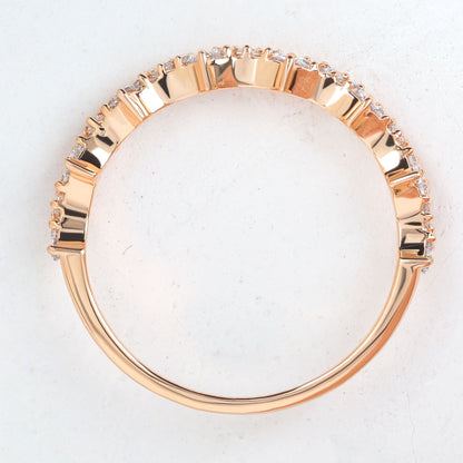 Round Moissanite Unique Cluster Wedding Band