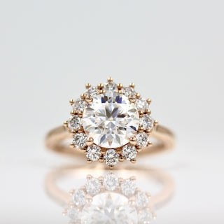 1.80 CT Round Moissanite Diamond Halo Engagement Ring
