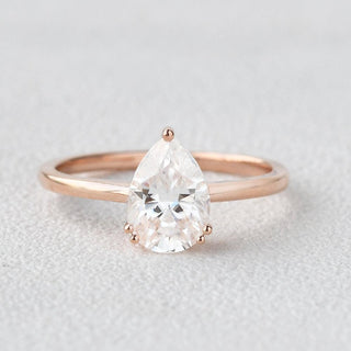 1.93 CT Pear Moissanite Diamond Solitaire Engagement Ring