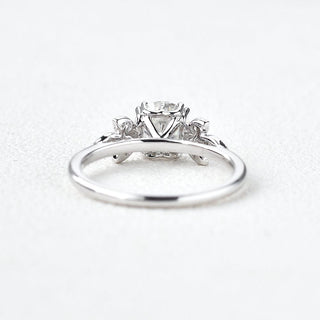 1.0 CT Round Moissanite Diamond Cluster Engagement Ring