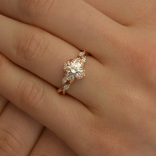 1.0 CT Round Moissanite Diamond Vintage Engagement Ring