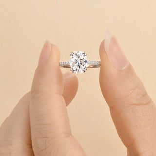 1.91 CT Oval Moissanite Diamond Solitaire Engagement Ring