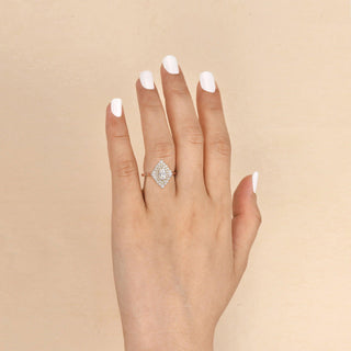 0.43 CT Oval Moissanite Diamond Ballerina Engagement Ring