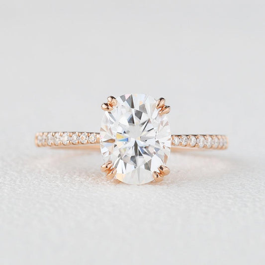 1.91 CT Oval Moissanite Diamond Solitaire Engagement Ring