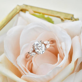 1.33 CT Oval Moissanite Diamond Art Deco Engagement Ring