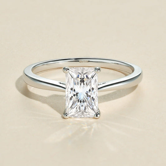 1.67 CT Radiant Moissanite Diamond Solitaire Engagement Ring