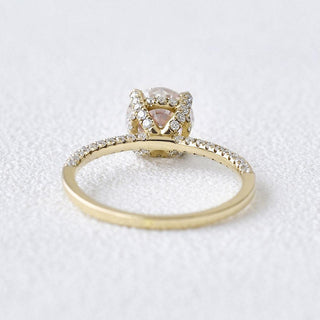 3.2 CT Round Moissanite Diamond Hidden Halo Engagement Ring