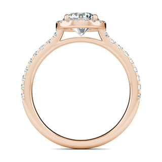 1.0 CT Round Moissanite Diamond Halo Engagement Ring
