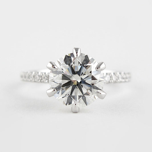 1.5 CT Round Moissanite Diamond Solitaire Engagement Ring