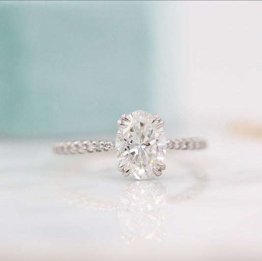 1.91 CT Oval Moissanite Diamond Solitaire Engagement Ring
