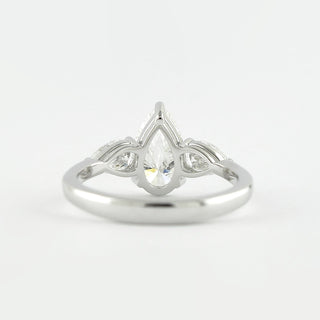 1.50 CT Pear Moissanite Diamond Three Stones Engagement Ring