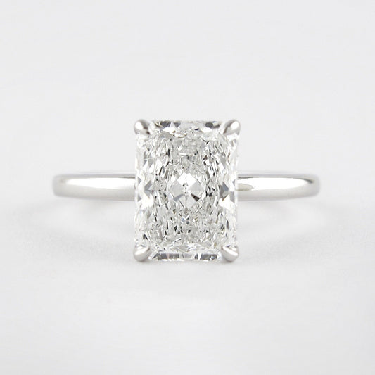 1.8 CT Radiant Moissanite Diamond Solitaire Engagement Ring