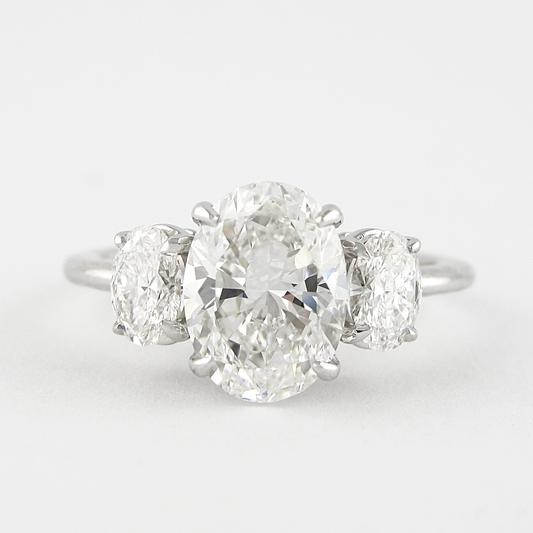 1.91 CT Oval Moissanite Diamond Three Stones Engagement Ring
