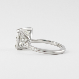 2.0 CT Princess Moissanite Diamond Halo Engagement Ring