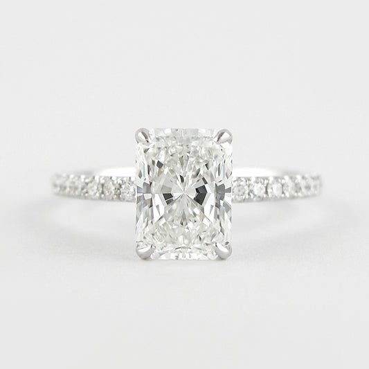 1.8 CT Radiant Moissanite Diamond Solitaire Engagement Ring