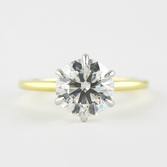 1.0 CT Round Moissanite Diamond Solitaire Engagement Ring