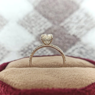 1.33 CT Oval Moissanite Diamond Hidden Halo Engagement Ring