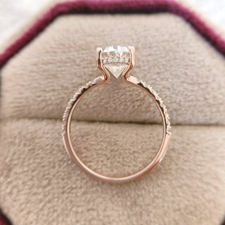 2.10 CT Oval Cut Moissanite Hidden Halo Diamond Engagement Ring