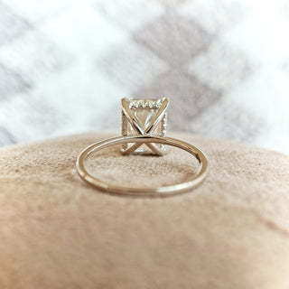 3.55 CT Elongated Radiant Moissanite Diamond Engagement Ring