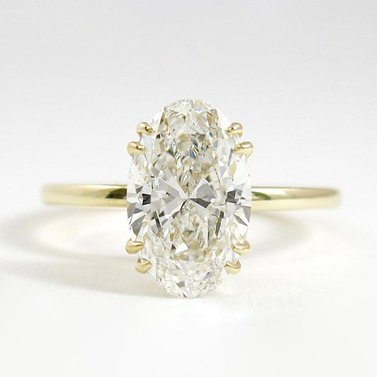 4.0 CT Oval Moissanite Diamond Solitaire Engagement Ring