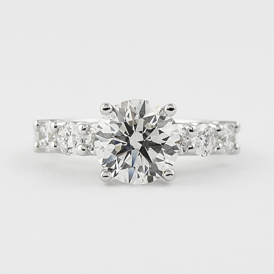 1.0 CT Round Moissanite Diamond Solitaire Engagement Ring