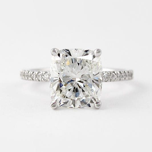 1.5 CT Cushion Moissanite Diamond Solitaire Engagement Ring