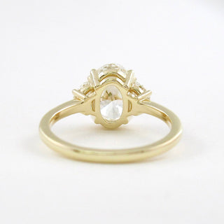 3.0 CT Oval Moissanite Diamond Three Stones Engagement Ring